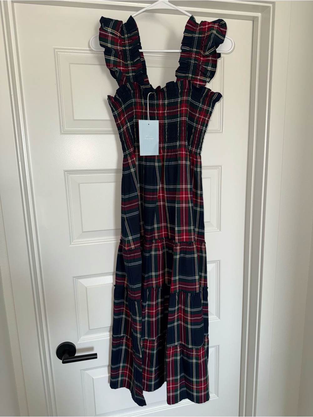 NWT Hill House The Ellie Nap Dress Red Navy Tartan Plaid Holiday Christmas XS